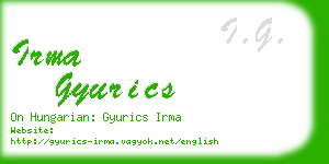 irma gyurics business card